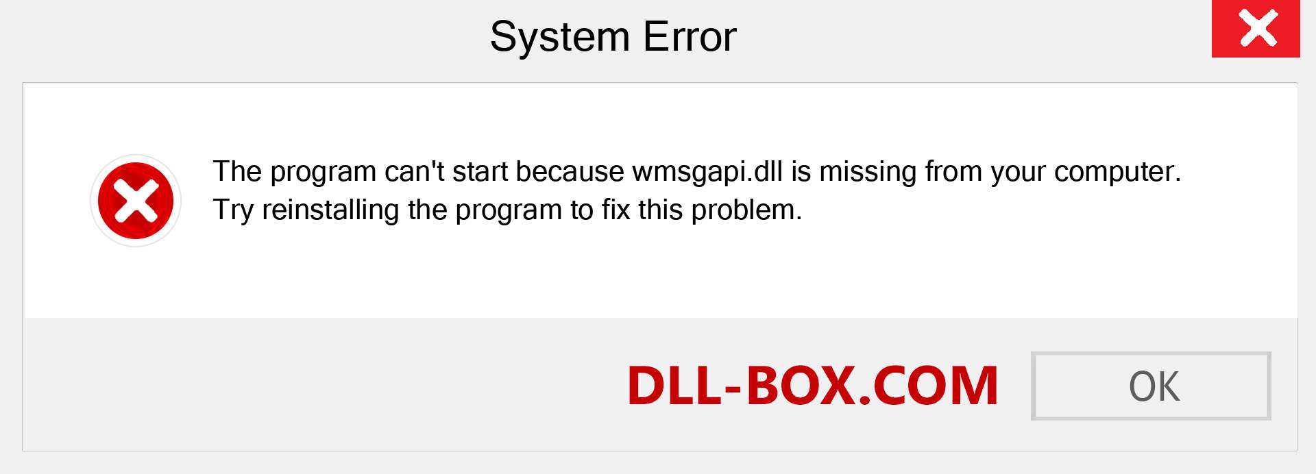  wmsgapi.dll file is missing?. Download for Windows 7, 8, 10 - Fix  wmsgapi dll Missing Error on Windows, photos, images